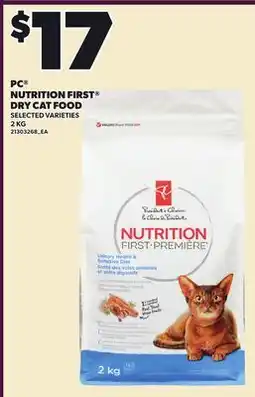 Loblaws PC NUTRITION FIRST DRY CAT FOOD offer