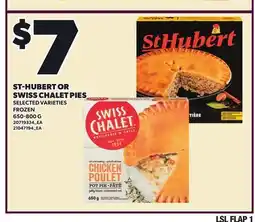 Loblaws ST-HUBERT OR SWISS CHALET PIES offer