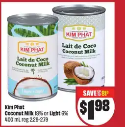 Chalo FreshCo Kim Phat Coconut Milk 18% or Light 6% offer