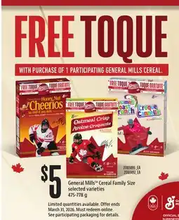 Loblaws GENERAL MILLSTM CEREAL FAMILY SIZE offer