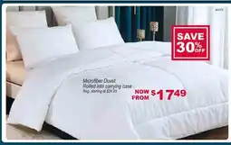 Oxford Mills Microfiber Duvet Rolled into carrying case offer