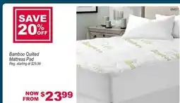 Oxford Mills Bamboo Quilted Mattress Pad offer