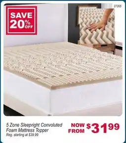 Oxford Mills 5 Zone Sleepright Convoluted Foam Mattress Topper offer