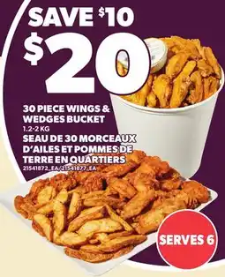 Independent Grocer 30 PIECE WINGS & WEDGES BUCKET offer