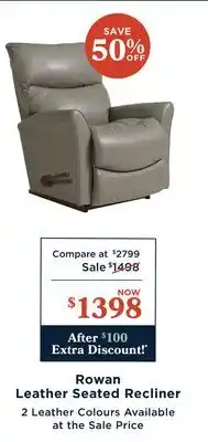 La Z Boy Rowan Leather Seated Recliner offer