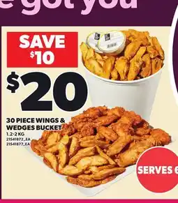 Loblaws 30 PIECE WINGS & WEDGES BUCKET offer