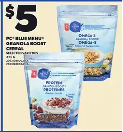Loblaws PC BLUE MENU GRANOLA BOOST CEREAL offer