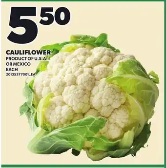 Loblaws CAULIFLOWER offer