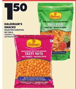Loblaws HALDIRAM'S SNACKS, 90/150 G offer