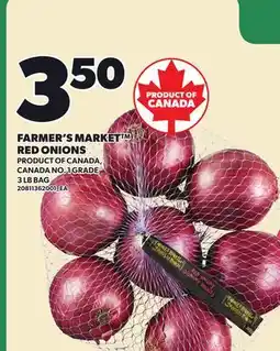 Loblaws FARMER'S MARKET RED ONIONS, 3 LB BAG offer