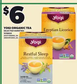 Loblaws YOGI ORGANIC TEA, 16 BAGS offer