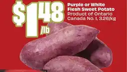 Chalo FreshCo Purple or White Flesh Sweet Potato Product of Ontario Canada No. 1 offer
