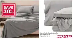 Oxford Mills Lauren Taylor Anti-pill Super Soft Fleece Sheet Set offer