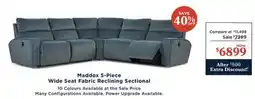 La Z Boy Maddox 5-Piece Wide Seat Fabric Reclining Sectional offer