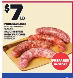 Independent Grocer PORK SAUSAGES offer