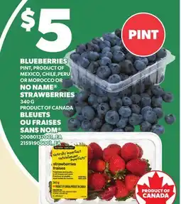Independent Grocer BLUEBERRIES, PINT OR NO NAME STRAWBERRIES offer