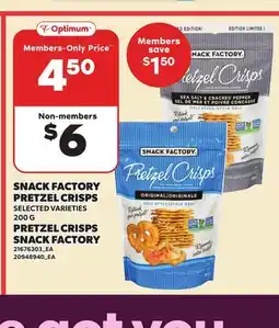 Independent Grocer SNACK FACTORY PRETZEL CRISPS offer