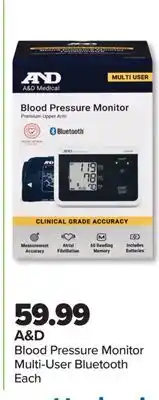 PharmaChoice A&D Blood Pressure Monitor Multi-User Bluetooth offer