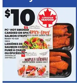 Independent Grocer PC HOT SMOKED CANDIED OR SPICY SALMON STRIPS offer
