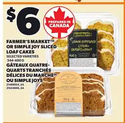 Independent Grocer FARMER'S MARKET OR SIMPLE JOY SLICED LOAF CAKES offer