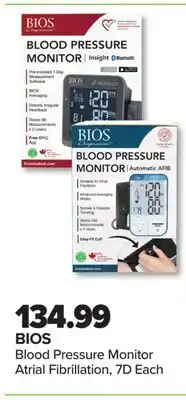 PharmaChoice BIOS Blood Pressure Monitor Atrial Fibrillation offer