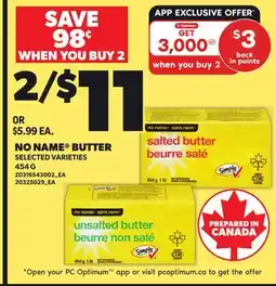 Independent Grocer NO NAME BUTTER offer