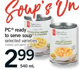 Fortinos PC READY TO SERVE SOUP offer