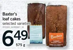 Fortinos BAXTER'S LOAF CAKES offer