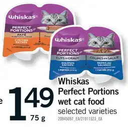 Fortinos WHISKAS PERFECT PORTIONS WET CAT FOOD offer