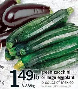 Fortinos GREEN ZUCCHINI OR LARGE EGGPLANT offer