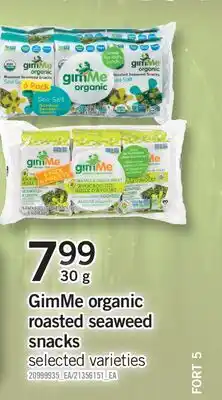 Fortinos GIMME ORGANIC ROASTED SEAWEED SNACKS offer