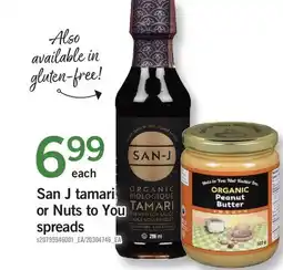 Fortinos SAN J TAMARI OR NUTS TO YOU SPREADS offer