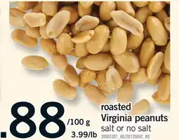 Fortinos ROASTED VIRGINIA PEANUTS, 3.99/LB offer