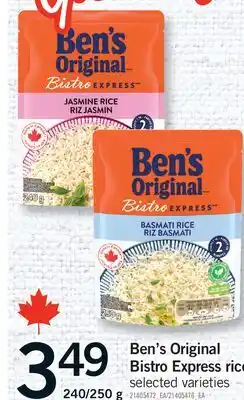 Fortinos BEN'S ORIGINAL BISTRO EXPRESS RICE, 240/250 G offer