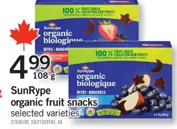 Fortinos SUNRYPE ORGANIC FRUIT SNACKS offer