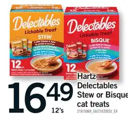 Fortinos HARTZ DELECTABLES STEW OR BISQUE CAT TREATS, 12'S offer