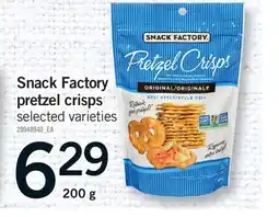 Fortinos SNACK FACTORY PRETZEL CRISPS offer