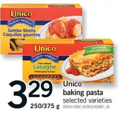 Fortinos UNICO BAKING PASTA, 250/375 G offer