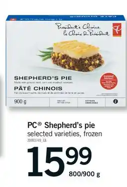Fortinos PC SHEPHERD'S PIE, 800/900 g offer
