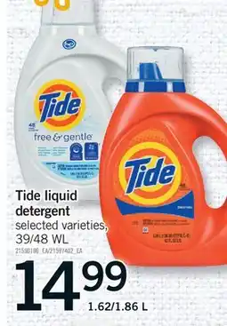 Fortinos TIDE LIQUID DETERGENT,39/48 WL, 1.62/1 offer