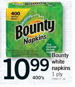 Fortinos BOUNTY WHITE NAPKINS, 400'S offer
