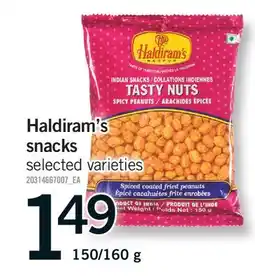 Fortinos HALDIRAM'S SNACKS, 150/160 g offer