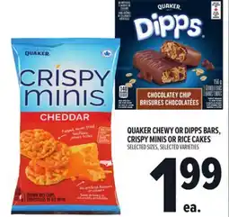 Metro QUAKER CHEWY OR DIPPS BARS, CRISPY MINIS OR RICE CAKES offer