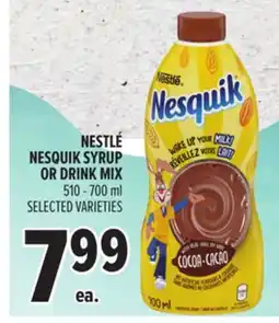 Metro NESTLÉ NESQUIK SYRUP OR DRINK MIX offer
