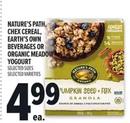 Metro NATURE'S PATH, CHEX CEREAL, EARTH'S OWN BEVERAGES OR ORGANIC MEADOW YOGOURT offer