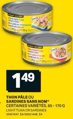 L'Intermarché THON PÂLE OU SARDINES | LIGHT TUNA OR SARDINES offer