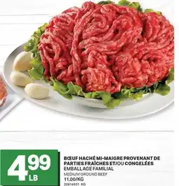 L'Intermarché BŒUF HACHÉ MI-MAIGRE PROVENANT DE PARTIES FRAÎCHES ET/ CONGELÉES | MEDIUM GROUND BEEF offer