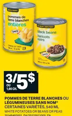 L'Intermarché POMMES DE TERRE BLANCHES OU LÉGUMINEUSES | WHITE POTATOES OR BEANS OR PEAS offer