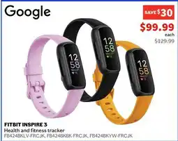 Sports Experts Google FITBIT INSPIRE 3 Health and fitness tracker offer