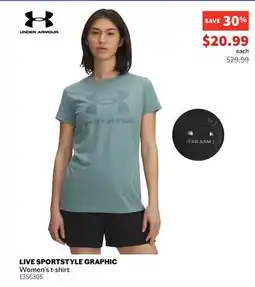 Sports Experts UNDER ARMOUR LIVE SPORTSTYLE GRAPHIC Women's t-shirt offer